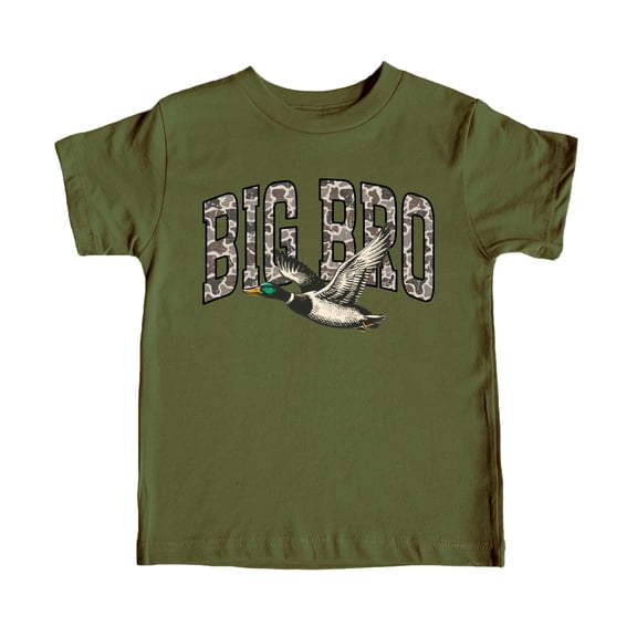 Trendy Southern Big Bro Shirt for Boys Camo New Big Brother Sibling T-Shirt Military Green Shirt 18 Months
