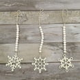 thumbnail image 4 of Wooden Christmas White Snowflake Handicraft Beads Small Hanging String Decoration, 4 of 6
