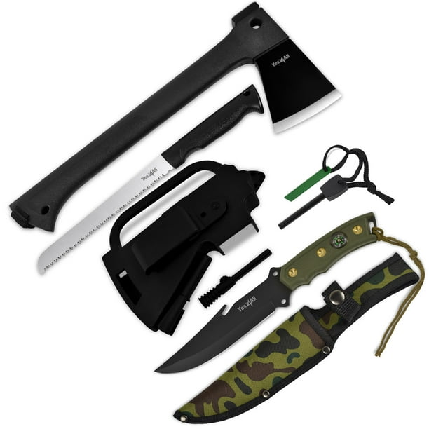 Yes4All Camping Axe And Knife Kit With Sheath & Fire Starter Survival