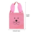 thumbnail image 3 of FYHALE Easter Bunny Ear Gift Bag Linen Tote Handbag 13x8" Reusable Festival Party Packaging Bag for Easter Gifts Candy Decoration, 3 of 6