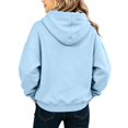 thumbnail image 5 of Resicozy Hoodies for Teen Girls Long Sleeve Hooded Sweatshirt Youth Preppy Trendy Winter Tween Pullover Cute for Kids Clothes 3-12 Years Light Blue 160, 5 of 7