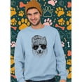 thumbnail image 2 of Cool Hipster Corgi Sweatshirt Men -Image by Shutterstock, Male Medium, 2 of 4