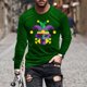 thumbnail image 1 of Ceisia Men's Mardi Gras Mask Print T-Shirt | Slim Long-Sleeve Crewneck Winter Casual Top Gift, 1 of 5