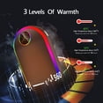 thumbnail image 4 of Calentador de manos recargable con luces (7 colores), 10000 mAh, eléctrico, luminiscente (13-18 horas), portátil, USB, reutilizable, color negro, 4 of 5