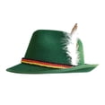 thumbnail image 5 of Felt Fedora Hat Jazz Hat Cap with Feather Costume Accessory for All Day Wear Green, 5 of 9