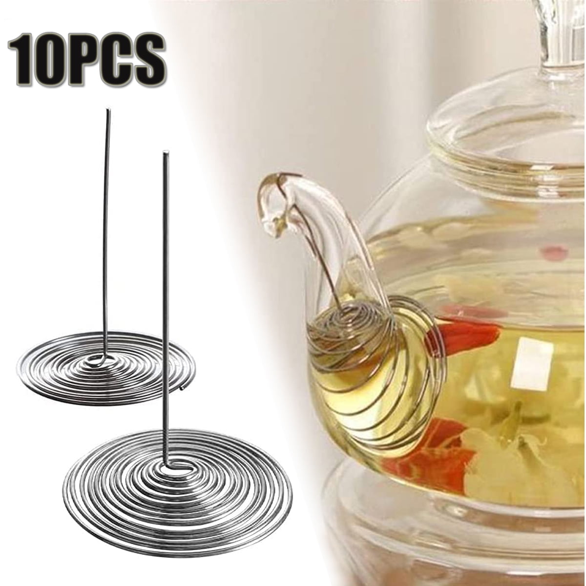 Visland 10PCS Teapot Filters,Stainless Steel Filter Spouts Spring