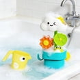 thumbnail image 4 of Bath Toy Flower Waterfall Playset with Watering Can, Cloud Spinning Waterwheel Toy, Interactive Bathtub Sprinkler Toy for Toddlers, Frog Water Wheel Shower Toy for Kids, 4 of 6