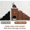 thumbnail image 3 of Dog Stairs with Condo 23" H, 4-Step Wider Dog Steps for High Beds Window, Folding Storage Pet Stairs Gift for Small/Medium/Large Old Dogs Cats, Ramp for Climbing Car Up to 200 lbs,, 3 of 11