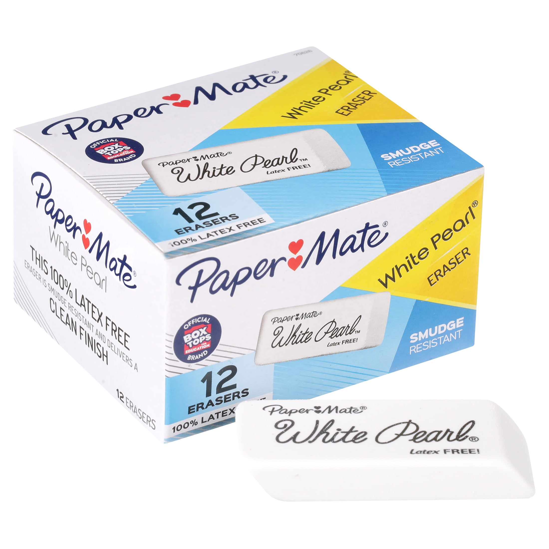 Large - New , White Pearl Erasers, 12 Count 