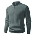 thumbnail image 1 of Mens Base Layer, Men's Autumn & Winter Fashionable Solid Color Half-Zip Stand-Up Collar Elastic Knitted Sweater, Stand-Up Collar Sweater, Knit Sweater Men, 1 of 5