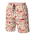 thumbnail image 5 of Kdxio Firefighter Icons Pattern Mens Casual Shorts - Drawstring Summer Beach Sports Shorts for Men, 5 of 9