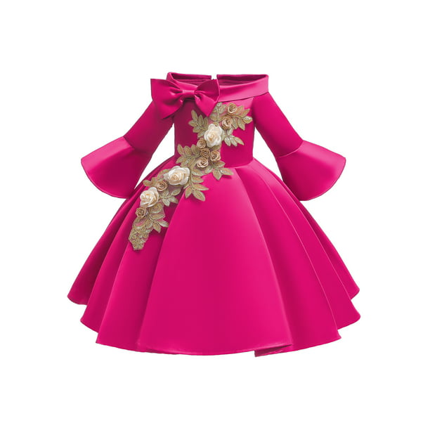 Flower Embroidery Floral Party Dress for Little Girls Kids Teens Fancy  Party Costume 2-10 Years Birthday Wedding Party Pageant Princess Prom  Formal Dresses - Walmart.com