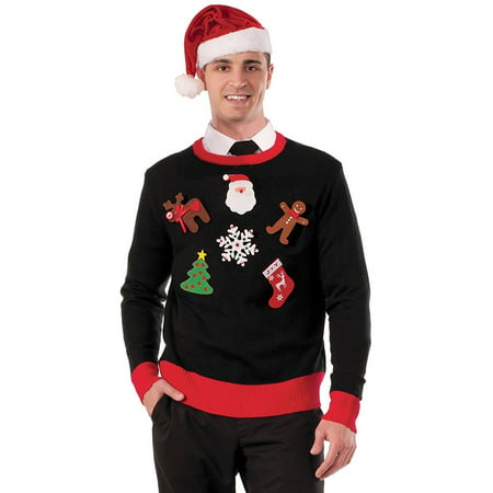 Men's Do It Yourself Ugly Christmas Sweater Kit, Multi, One Size, Do it yourself ugly Christmas sweater costume kit By Forum Novelties