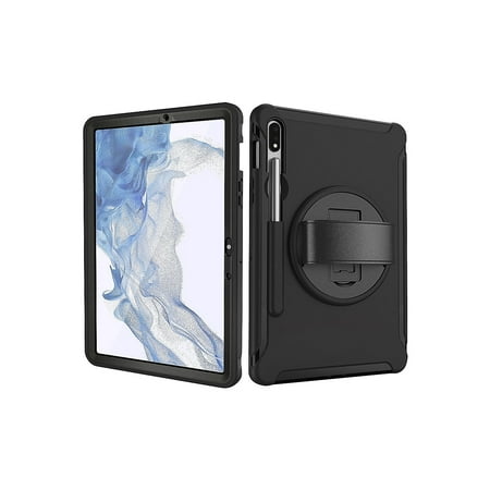 SaharaCase - PROTECTION Hand Strap Series Case for Samsung Galaxy Tab S8 - Black