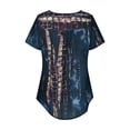 thumbnail image 5 of Frostluinai Women's Plus Size Henley Shirts Short Sleeve Summer Tops Pleated Buttons Up Tunic, 5 of 9
