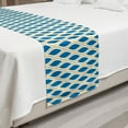 thumbnail image 2 of Abstract Bed Runner, Ogee Inspired Retro Pop Art Repetitive Vertical Waves Illustration, Decorative Accent Bedding Scarf for Hotels Homes and Guestrooms, Queen, Sea Blue and Pale Camel, by Ambesonne, 2 of 2