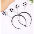 thumbnail image 1 of KAKOWELY 4 diademas de fútbol para niñas: diademas con temática de fútbol para decorar fiestas - Lindos accesorios de fútbol para el cabello para mujeres, 1 of 4