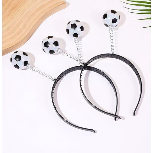 KAKOWELY 4 diademas de fútbol para niñas: diademas con temática de fútbol para decorar fiestas - Lindos accesorios de fútbol para el cabello para mujeres