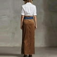 thumbnail image 4 of qelini Fringe Skirts for Women Cowgirl High Waist Long Skirt Hem - Asymmetrical Straight Skirt Color Block Skirt, 4 of 9