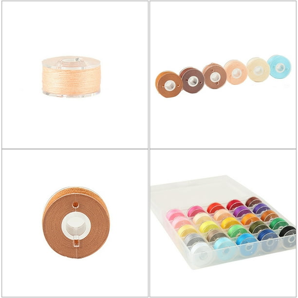25Pcs Bobbins and Sewing Threads with Bobbin Case, PreWound Bobbins