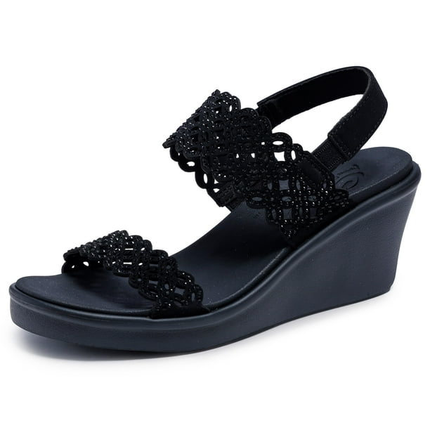 Sandalia con cuña Skechers Cali Rumble on Sassy Dayz para mujer