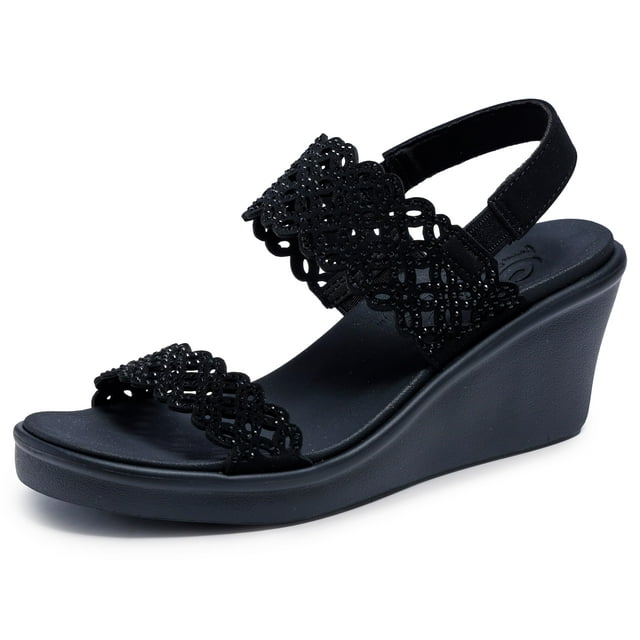 Sandalia con cuña Skechers Cali Rumble on Sassy Dayz para mujer