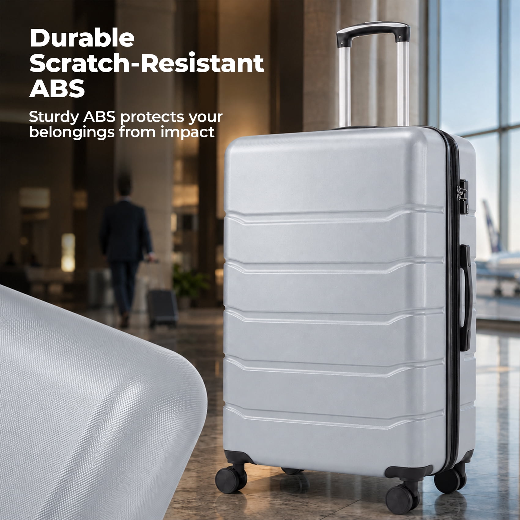 Alvantor 20/24/28 Inch Luggage, Set Suitcase Spinner Hardshell Lightweight TSA Lock, Durable ABS Lightweight Suitcase for Travel