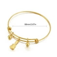thumbnail image 6 of Linyer Bangle Stainless Steel Sliding Guitar Girl Bracelet Hand Jewelry Personalized Decoration Birthday Girlfriend Sister Gift Gold Type 1, 6 of 7