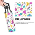 thumbnail image 4 of Yayeee 33oz Insulated Water Bottle Double Wall Stainless Steel with Flip Straw Lid, Purple Abstract Shapes, 4 of 7