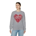 thumbnail image 3 of Happy Valentine's Day Womens Crewneck Sweatshirt, Cute Heart Design, 3 of 4