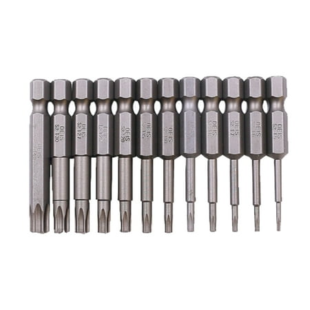 

Perforated Pneumatic 12Pcs Plum Socket Hexagon Type Beater Screwdriver Bits Head (T5 T6 T7 T8 T9 T10 T15 T20 T25 T27 T30 T40)