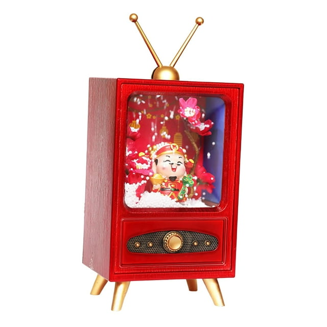 Snow Music TV Decoraciones Adorno Mesa Centro de mesa Accesorios de fotos Decorativos para fiesta Acción de gracias Festival de primavera Decoración Salvador Decoraciones de TV de música de nieve