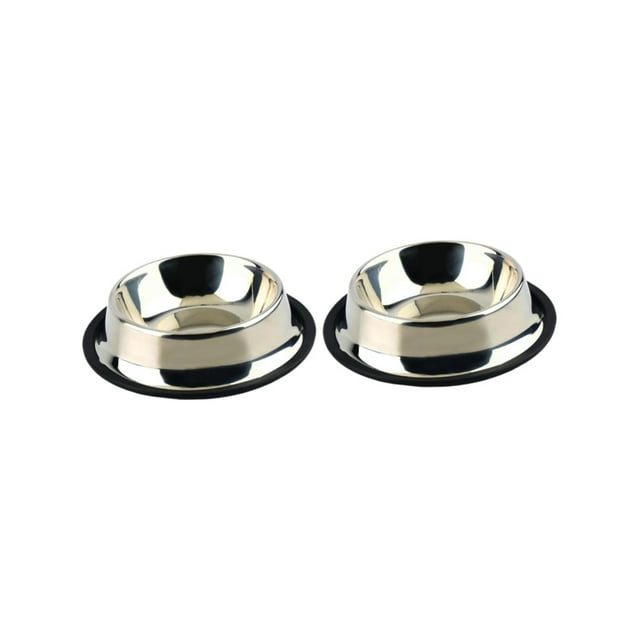 Set de 2 Plato para Mascota 18 cm Acero Inoxidable