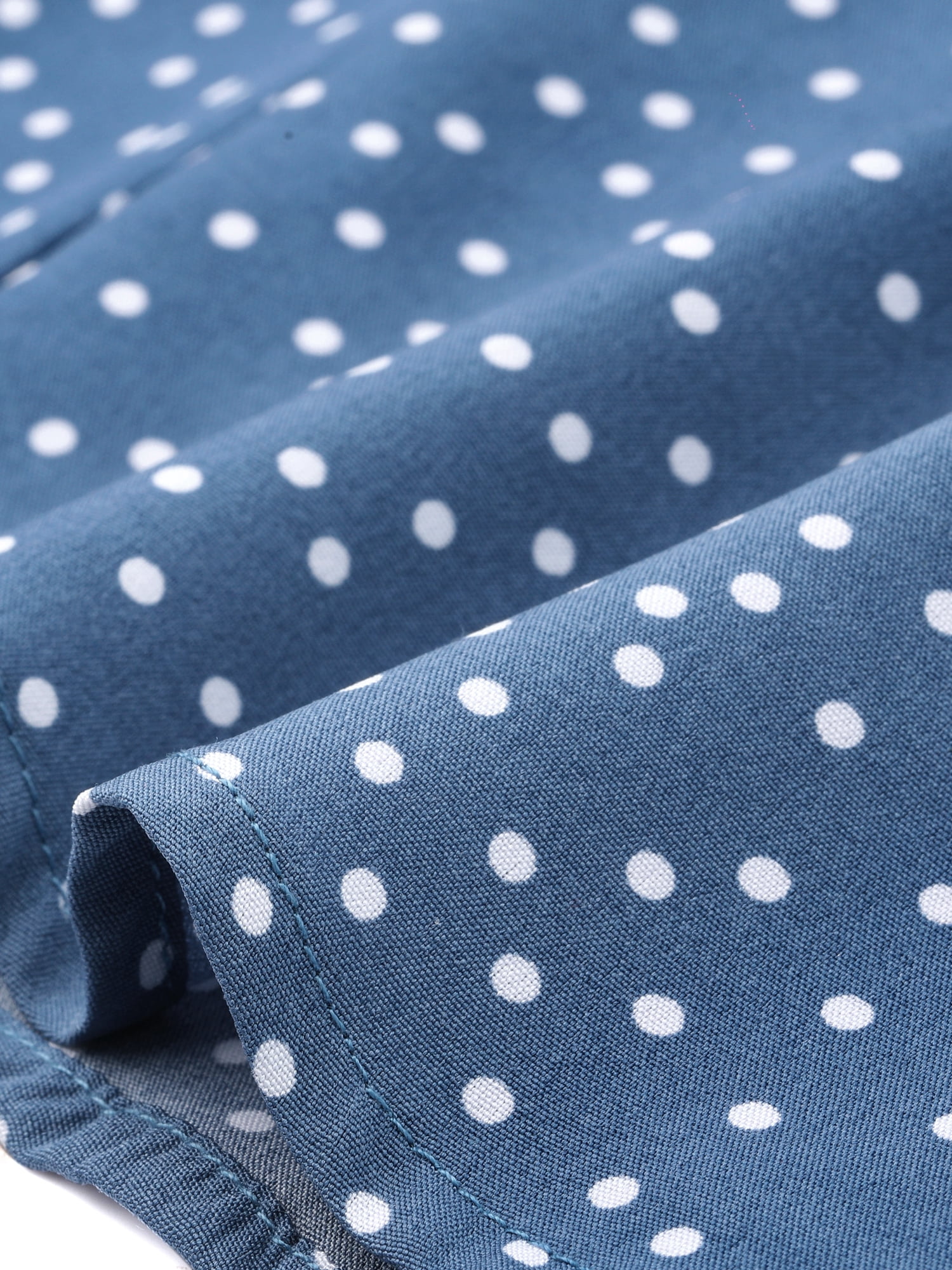 DARING DIVA Women's Polka Dots 3/4 Sleeve Button Blouse Top XL Denim Blue