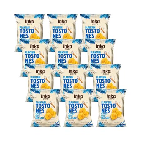 Inka Sea Salt Flavored Tostones Chips, Gluten Free, Non GMO, 4 Ounces (Pack Of 12)
