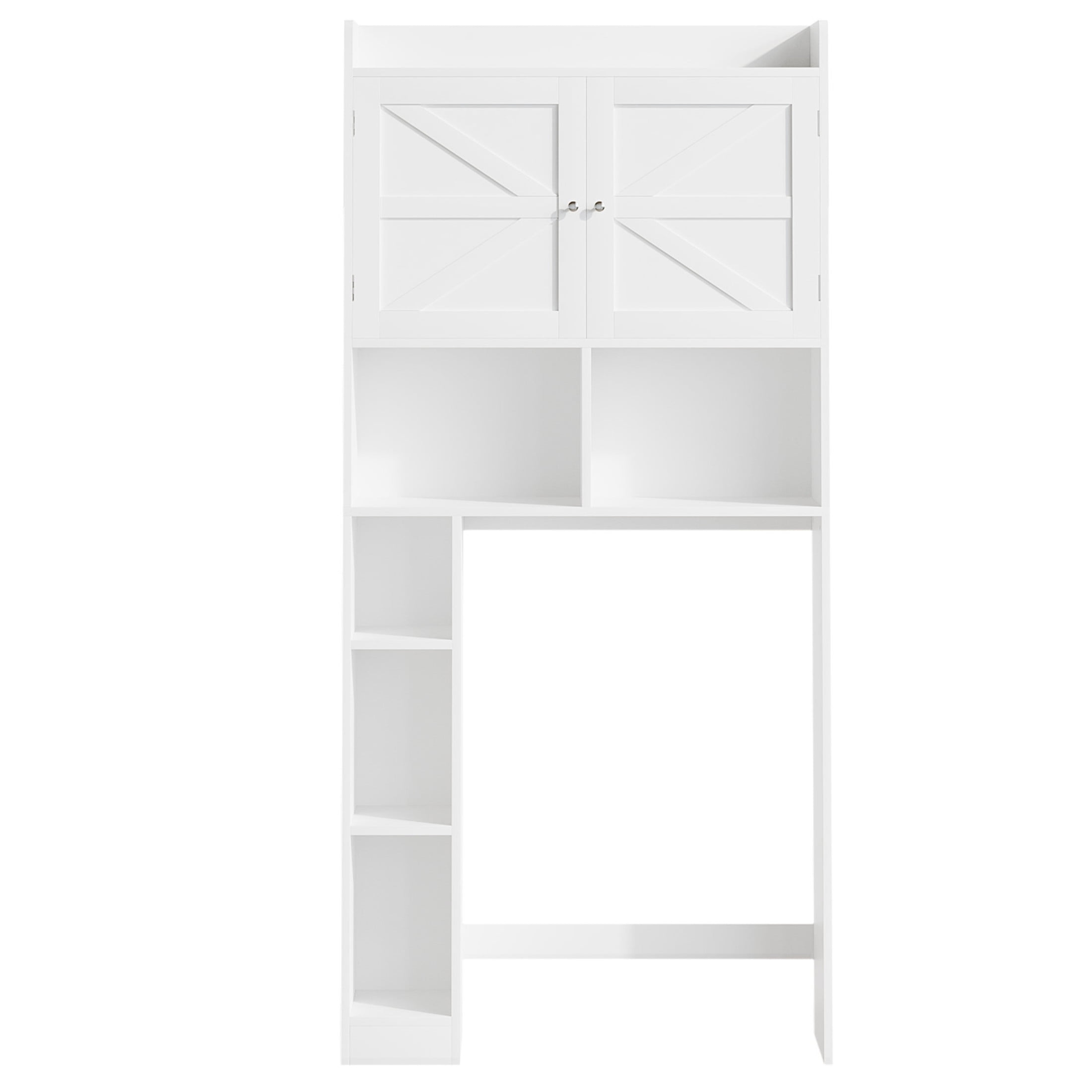 Noble House Over-The-Toilet Storage Cabinet, Bathroom Space Saver with Double Doors and Adjustable Shelf, White
