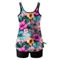thumbnail image 5 of qucoqpe Tankini Swimsuits for Women Two Piece Bathing Suits Floral Print Blouson Tank Top with Boyshorts Modest Swimsuits, 5 of 6
