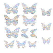 Nmdmisc Window Stickers,Rainbow Window Film,3D Decorative Stained Glass Window Cling,Static Cling Non-Adhesive Removable Window Covering,Sun UV Blocking Window Decal for Home (Butterflies)