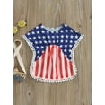 thumbnail image 2 of Coduop Independence Day Kids Girls Swimsuit Cover-Up,Toddler Beach Dress Rash Guards for Swimwear, 2 of 8