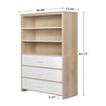 thumbnail image 6 of Spaco 6-Shelf Moline Standard Storage Cabinet Bookcase, White Bookshelf with 3 Drawers, 6 of 9