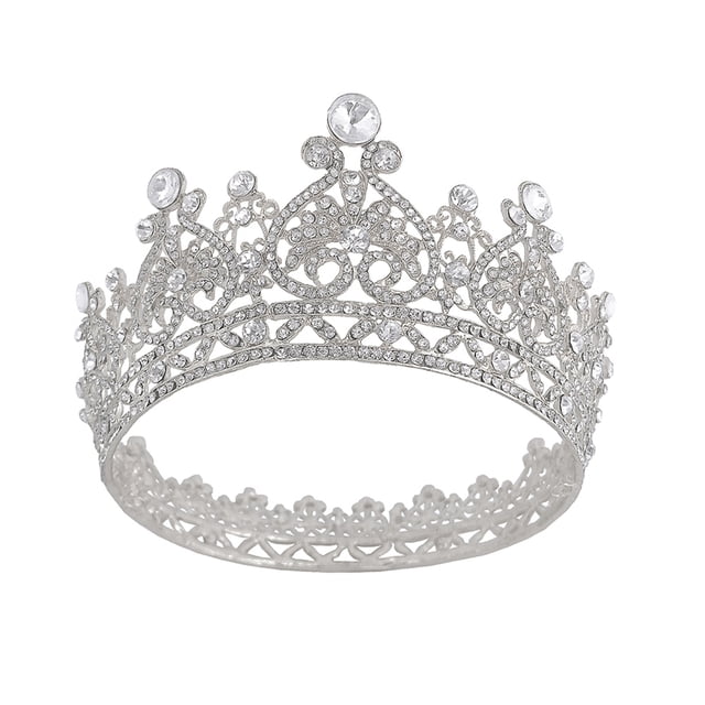 EeaseCA 1Pc Alloy Rhinestone Hair Piece Lovely Crown Creative Hair Adornment (Silver)
