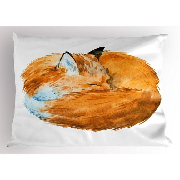 Ambesonne Animal Pillow Sham, Creature, 36" X 20", Apricot and White
