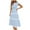 Blue, variant on UsYezik Sundresses for Women 2025 Trendy Ruffle Short Sleeve Casual Summer Smocked Crew Neck Long Maxi Sundress Tiered Flowy Pocket Dresses White XXL