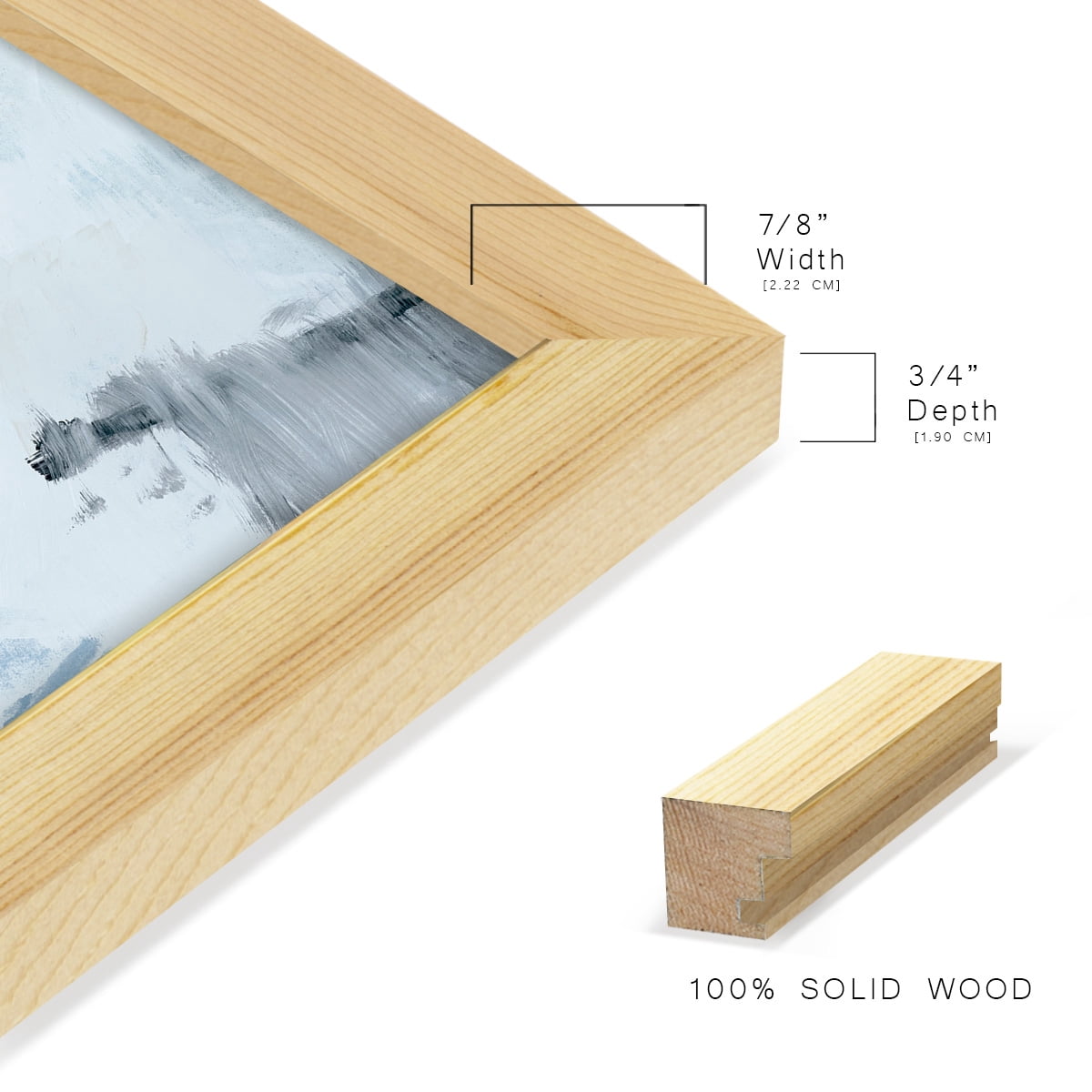 Welle I - Framed Print w/glass - Natural Wood