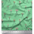 thumbnail image 1 of Soimoi Green Silk Fabric Stand & Camera Fashion Print Fabric by the Yard 42 Inch Wide, 1 of 1