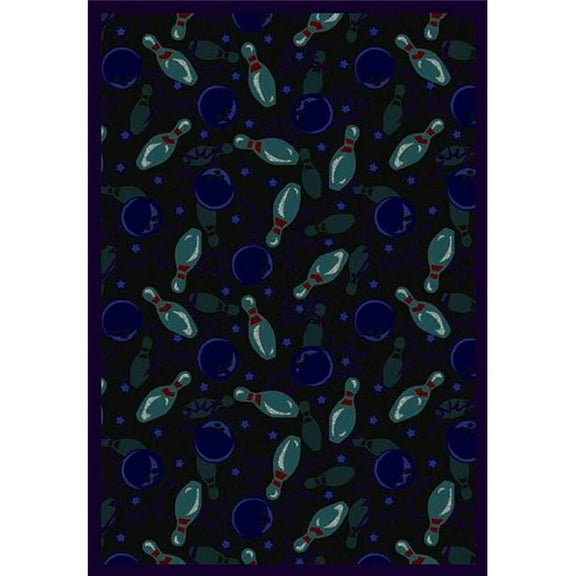 Retro Bowl Cool Blue 7 ft.8 in. x 10 ft.9 in.  WearOn Nylon Machine Tufted- Cut Pile Sports Rug