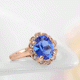 thumbnail image 4 of Lady Gemstone CZ de compromiso de boda Tamaño 5-9 Joyas de para mujer Azul Sunnimix  Anillo de oro rosa, 4 of 6