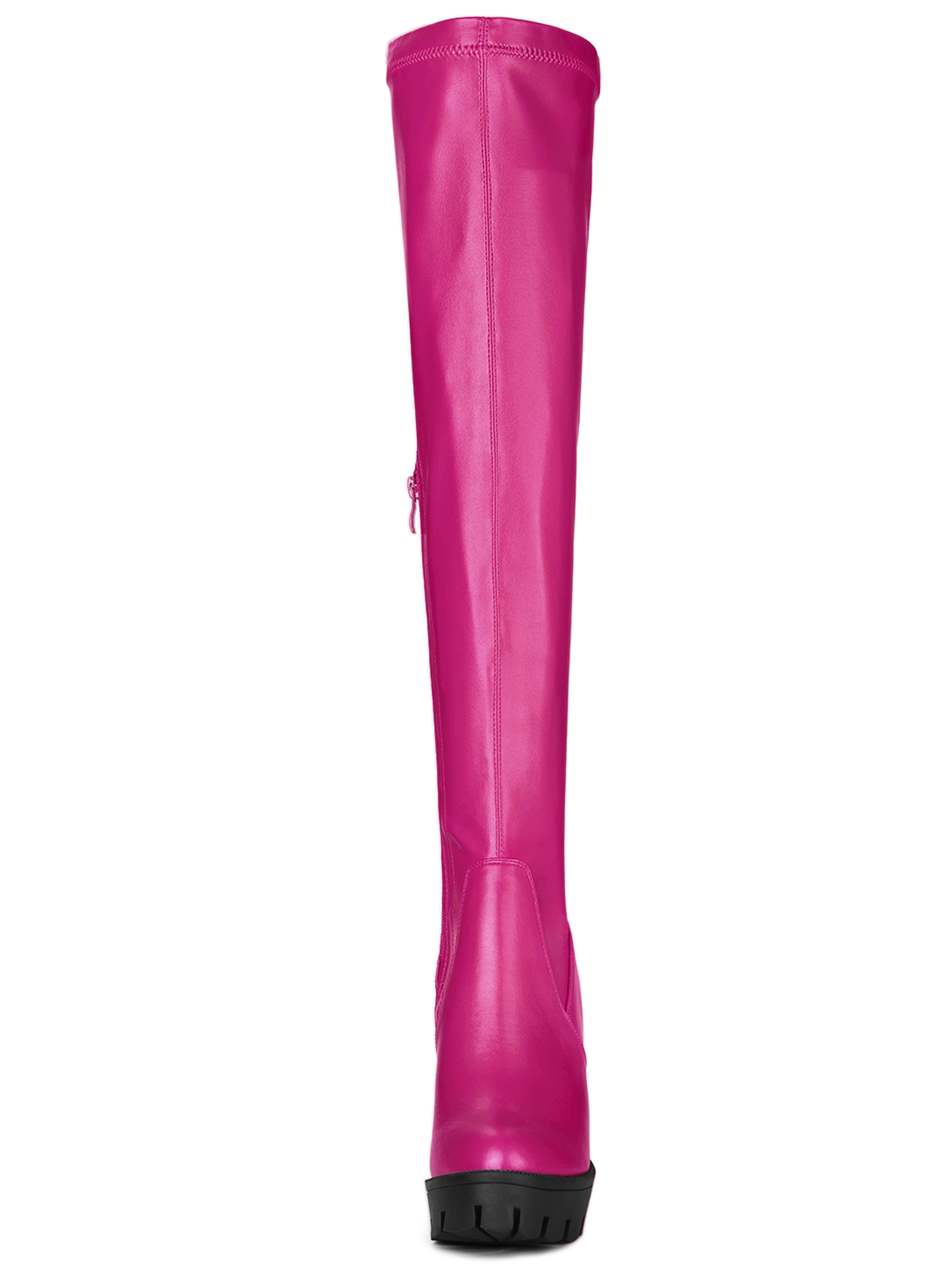 DARING DIVA Women's Platform Heels Block Heel Over-knee-high Boots Hot Pink 8