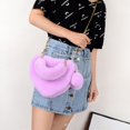 thumbnail image 3 of Bolso de mano de felpa con forma de corazón para mujer, bandolera de mano, monedero de lana sintética con forma de corazón de melocotón, 3 of 5