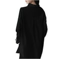 thumbnail image 3 of WREESH Womens Nightshirt Long Sleeve Button Down Nightgown V-Neck Sleepwear Pajama Dress Solid Homewear Black, 3 of 5